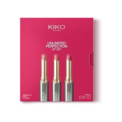 Kiko Milano Unlimited Perfection Lip Set 01, Set Bestaande Uit 3 Crèmige Lippenstiften Met Langhoudend Resultaat Dat Niet Afgeeft Kiko Milano Unlimited Perfection Lip Set 01, Set Bestaande Uit 3 Crèmige Lippenstiften Met Langhoudend Resultaat Dat Niet Afgeeft