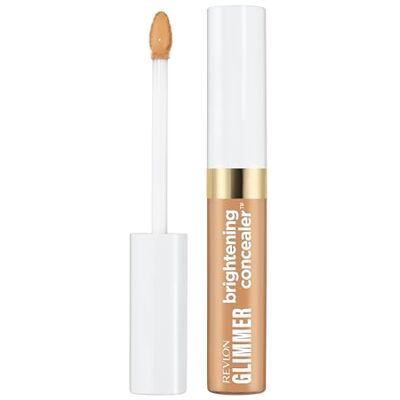 REVLON Glimmer Brightening Concealer, Illuminating Concealer, Lichtdekking, Vitamine C, Cafeïne & Stevioside, Transfer-vrij, 24-uurs dragen, 145,9 ml REVLON Glimmer Brightening Concealer, Illuminating Concealer, Lichtdekking, Vitamine C, Cafeïne & Stevioside, Transfer-vrij, 24-uurs dragen, 145,9 ml
