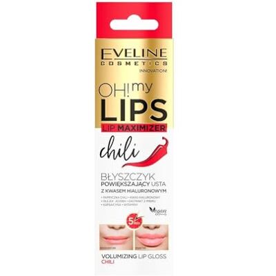 EVELINE COSMETICS Oh! My Lips Lip Plumper Gloss met hyaluronzuur en chili-extract, direct volume en glansversterker, 4,5 ml EVELINE COSMETICS Oh! My Lips Lip Plumper Gloss met hyaluronzuur en chili-extract, direct volume en glansversterker, 4,5 ml