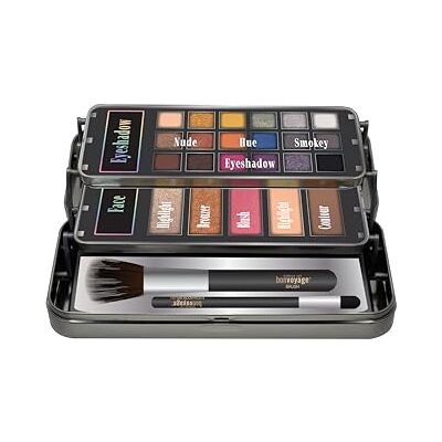 bonvoyage Hello Beautiful, Professionele Make-up Set met Spiegel, Bevat Oogschaduw, Bronzer, Blush, Highlighter en Kwasten, Draagbare Make-up Kit met Blendbare Formules bonvoyage Hello Beautiful, Professionele Make-up Set met Spiegel, Bevat Oogschaduw, Bronzer, Blush, Highlighter en Kwasten, Draagbare Make-up Kit met Blendbare Formules