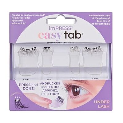 Kiss impress-on Falsies Easy Tab zelfklevende wimpers, zwart, 'Authentic Natural', 1 paar natuurlijke volumewimperclusters van 5 mm-7 mm en 1 paar halve wimpers van 7 mm 9 mm met Easy Tabs Kiss impress-on Falsies Easy Tab zelfklevende wimpers, zwart, 'Authentic Natural', 1 paar natuurlijke volumewimperclusters van 5 mm-7 mm en 1 paar halve wimpers van 7 mm 9 mm met Easy Tabs