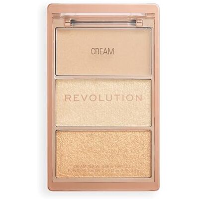 Revolution Beauty London Revolution Highlight Icon Palette, Trio van Crème, Poeder en Shimmer, Opbouwbaar Pigment om te Highlighten, Rose Glow, 2.8g Revolution Beauty London Revolution Highlight Icon Palette, Trio van Crème, Poeder en Shimmer, Opbouwbaar Pigment om te Highlighten, Rose Glow, 2.8g