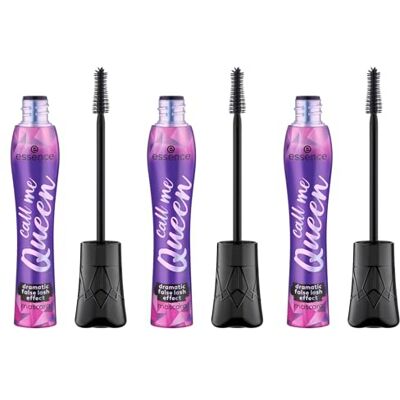 Essence Cosmetics essence call me Queen Dramatic False Laseffect mascara, zwart, volumegevend, definiërend, verlengend, veganistisch, zonder microplasticdeeltjes, nanodeeltjes, zonder parfum, verpakking van 3 stuks (3 Essence Cosmetics essence call me Queen Dramatic False Laseffect mascara, zwart, volumegevend, definiërend, verlengend, veganistisch, zonder microplasticdeeltjes, nanodeeltjes, zonder parfum, verpakking van 3 stuks (3