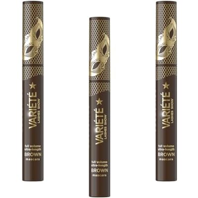 EVELINE COSMETICS Variété Brown volume en verlengende mascara, verhoogt wimpervolume en lengte met langdurige formule, ideaal voor lichtere haarkleuren EVELINE COSMETICS Variété Brown volume en verlengende mascara, verhoogt wimpervolume en lengte met langdurige formule, ideaal voor lichtere haarkleuren