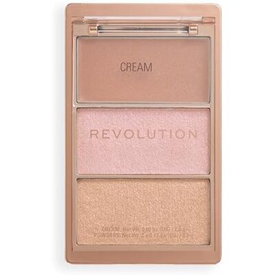 Revolution Beauty London Revolution Highlight Icon Palette, Trio van Crème, Poeder en Shimmer, Opbouwbaar Pigment om te Highlighten, Molten Bronze, 2.8g Revolution Beauty London Revolution Highlight Icon Palette, Trio van Crème, Poeder en Shimmer, Opbouwbaar Pigment om te Highlighten, Molten Bronze, 2.8g