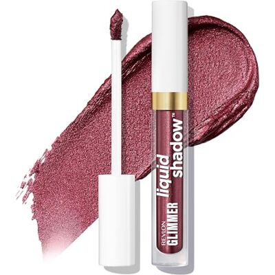 REVLON Glimmer Liquid Shadow, Liquid Eyeshadow, Ultra Intense Glanzende Kleur, Lichte Textuur, Niet vlekkerig, 24 uur per dag, 205 in Your Orbit, 3 ml REVLON Glimmer Liquid Shadow, Liquid Eyeshadow, Ultra Intense Glanzende Kleur, Lichte Textuur, Niet vlekkerig, 24 uur per dag, 205 in Your Orbit, 3 ml