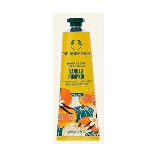 The Body Shop Vanilla Pumpkin handcrème voor normale tot droge huid (48 uur hydratatie), 30 ml