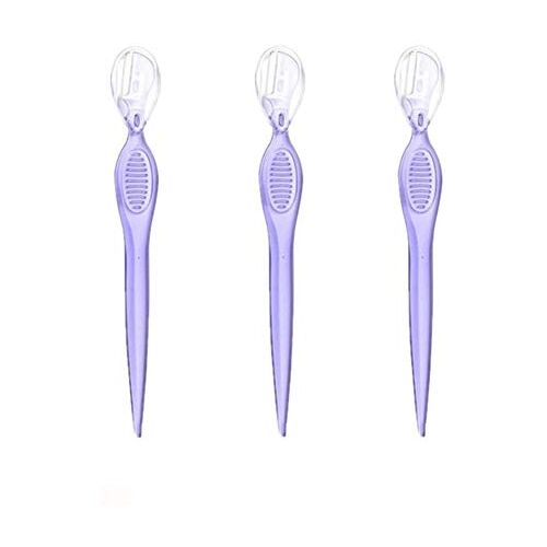 PLUS PO Wenkbrauw Scheermessen Wenkbrauw Scheermes Gezicht Scheermes Wenkbrauw Scheermessen Voor Vrouwen Facial Razor Voor Vrouwen Gezicht Scheerapparaat purple 3pcs