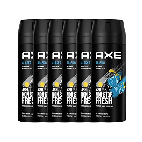 AXE Bodyspray Alaska zonder aluminiumzout 6 x 150 ml deodorant mannendeodorant voor mannen en mannen