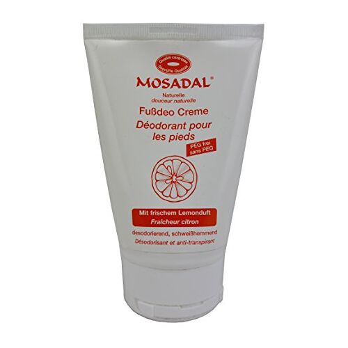 Mosadal Voetdeodorant crème 100 ml PEG-vrij, met frisse citroengeur, deodoriserend, zweetremmend