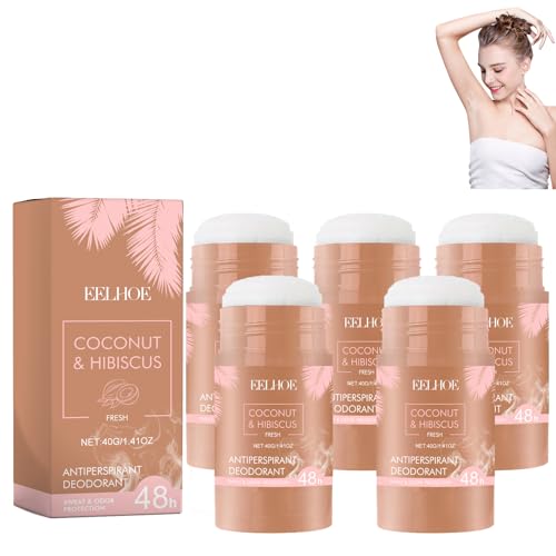 KeYzhilan Anti-transpirant deodorant, anti-transpirant deodorantstick, deodorant voor vrouwen, geschikt voor vrouwen, bescherming tegen zweet en geur gedurende 48 uur (5pcs)