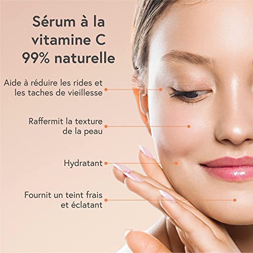 Yael Beauté Daily Booster 99% Natuurlijk Vitamine C Serum met Hyaluronzuur Hoge dosis Gezichtscrème Naturel & Anti-aging crème Bio Vegan Gezichtsserum 50ml fles