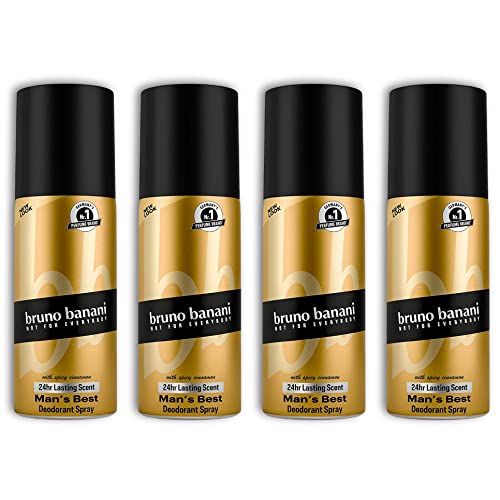 NEU Bruno Banani Man's Best Deodorant Spray Deodorant Spray Deodorant Spray Set van 4 4 x 150 ml