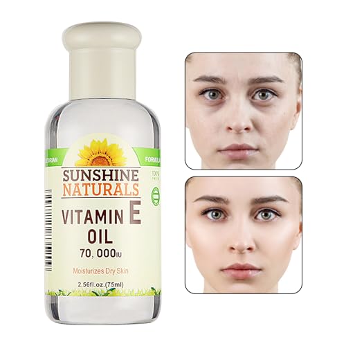 mimika Vitamine E-olie voor gezicht 2,56 fl.oz etherische gezichtsolie Voedende plantaardige biologische gezichtsolie voor gezichtsolie, gezichtshuidverzorging, strakker en gladmakend