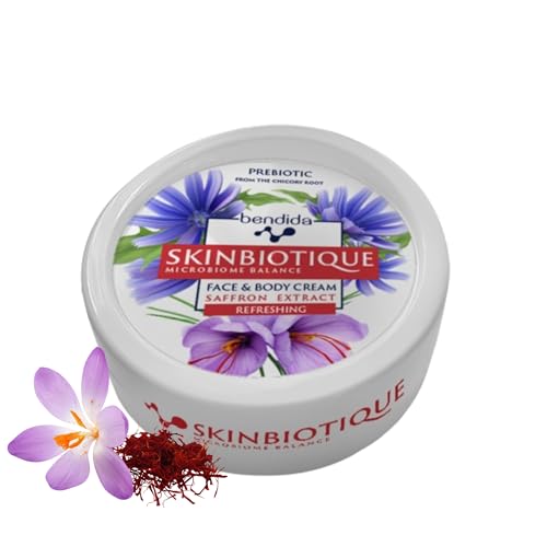 Bendida Skinbiotique Verzorgende crème voor zeer droge huid voor gezicht en lichaam, met saffraan-extract, verfrissend, crème voor droge tot zeer droge huid, 150 ml