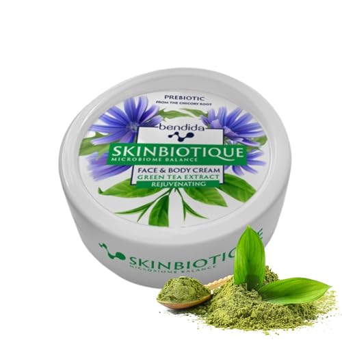 Bendida Skinbiotique Verzorgende crème voor zeer droge huid voor gezicht en lichaam, met groene thee-extract, voedzaam, crème voor droge tot zeer droge huid, 150 ml