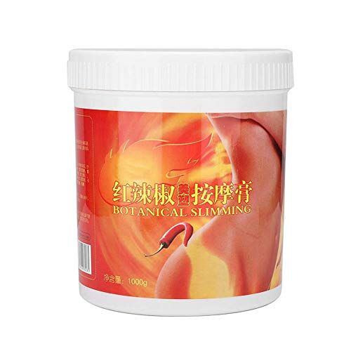 TMISHION Cellulitiscrème, Massage Afslankcrème, Peper Body Afslankcrème Massagecrème Cellulitiscrème Hulp bij Sinaasappelschil en Cellulitis Verstevigende Lichaamsvorm 1000g