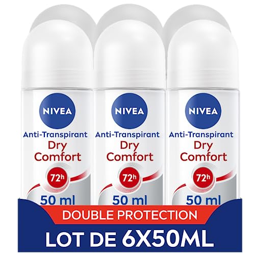 NIVEA Dry Comfort anti-transpirant deodorant (6 x 50 ml), deo-bal voor vrouwen bescherming 72H, deodorant voor vrouwen met alcoholvrije formule voor alle huidtypes