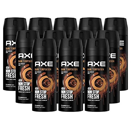 AXE Bodyspray Dark Temptation in 12-delige set, deodorant deodorant-bodyspray voor heren, mannen, mannen, 12 x 150 ml, deodorant zonder aluminium (12 producten)