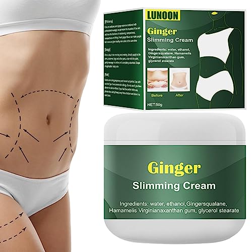 Povanjer Gember Gewichtsverlies Crème 50g Gewichtsverlies Gembercrème voor Vrouwen,Vetverbrandende Gembercrème, Afslankcrème voor Gewichtsverlies, Bodycrème voor Buikverstrakking, Cellulitiscrème