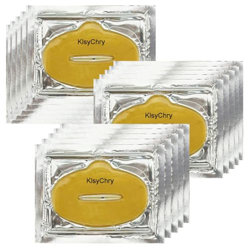 KlsyChry 15 stuks kristallen 24 karaat goud bio-collageen gel lip pad masker voor hydraterende, anti-rimpel, anti-aging, voedende en hydraterende lippen