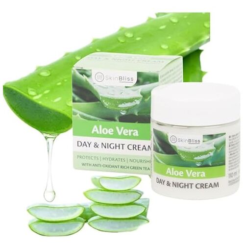 SkinBliss NATURAL Aloë Vera Face Cream: Day and Night Aloë Vera Cream, Effectieve Hydratie & Cell Renewal Cream 110 ml