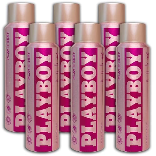 Playboy 6 stuks  Play It Sexy deodorant-deodorant, 6 x 150 ml