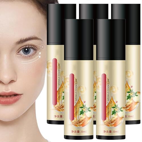 BIUBIULOVE Ginseng Eye Roller, Ginseng Eye Under Eye Roller, Ginseng Eye Oil Roller, Ginseng Anti-rimpel Eye Essential Oil, Ginseng Eye Under Oil Roller Voor Donkere Kringen En Wallen (5 stuks)