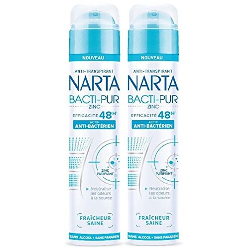 Narta Deodorant-spray voor dames, werkt zweetvorming tegen en antibacterieel, 48 uur, 200 ml, 2 stuks