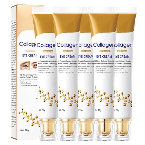 BIUBIULOVE Lumineyez Collageen Anti-rimpel Oogcrème, Collageen Anti-rimpel Oogcrème, Onderoogcrème Voor Donkere Kringen En Wallen, Collageen Anti-rimpel Oogcrème (5Pcs)