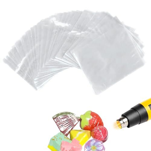 SKYPRO 100Pcs POF Krimpfolie Zakken 10x15Cm Clear Krimpfolie Wrap Voor Zelfgemaakte Diy Verpakking Zeep Bad Bom Kaars