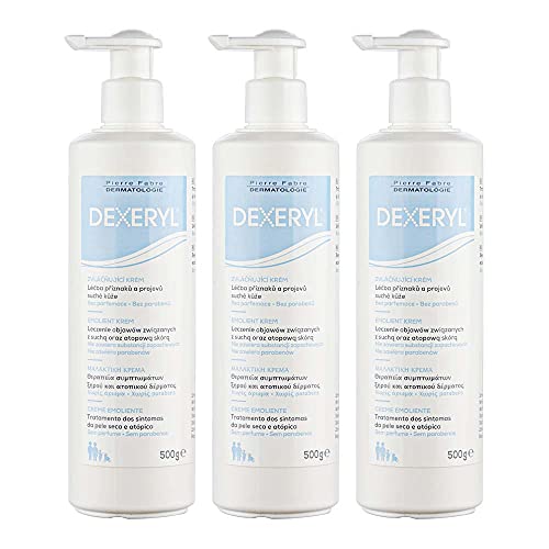 DEXERYL Crème 3 stuks bodylotion behandeling van droge huid & neurodermitis Repair & Care huidcrème 500 ml vochtinbrengende bodymilk
