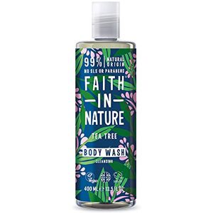 FAITH IN NATURE Natuurlijke theeboom Body Wash, Reiniging, Veganistisch & Cruelty Free, Parabenen en SLS vrij, Voor normaal tot olieachtig haar, 400 ml FAITH IN NATURE Natuurlijke theeboom Body Wash, Reiniging, Veganistisch & Cruelty Free, Parabenen en SLS vrij, Voor normaal tot olieachtig haar, 400 ml