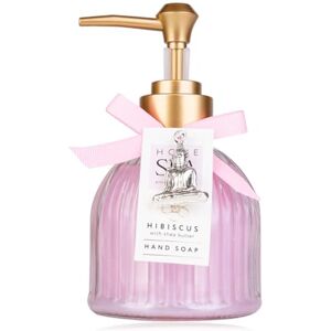 accentra Home Spa Zeepdispenser met handzeep in decoratieve pompdispenser van glas, vloeibare zeep, 200 ml, geur: hibiscus, cadeau-idee voor vrouwen, mama en vriendin, navulbaar accentra Home Spa Zeepdispenser met handzeep in decoratieve pompdispenser van glas, vloeibare zeep, 200 ml, geur: hibiscus, cadeau-idee voor vrouwen, mama en vriendin, navulbaar