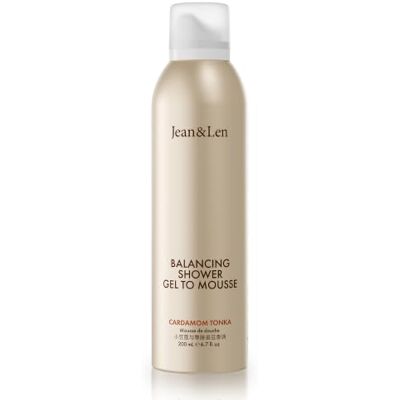 Jean & Len Shower Gel To Mousse Cardamom & Tonka, vegan, 200 ml Doucheschuim met amandel- & jojobaolie, voor geurende reiniging, voor de normale huid, zonder parabenen & siliconen Jean & Len Shower Gel To Mousse Cardamom & Tonka, vegan, 200 ml Doucheschuim met amandel- & jojobaolie, voor geurende reiniging, voor de normale huid, zonder parabenen & siliconen