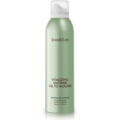 Jean & Len Vitalizing Shower Gel To Mousse Rosemary & Ginger, 200 ml Doucheschuim met amandel-, jojoba- & babassuolie, voor een geurende reinigingservaring, zonder parabenen & siliconen Jean & Len Vitalizing Shower Gel To Mousse Rosemary & Ginger, 200 ml Doucheschuim met amandel-, jojoba- & babassuolie, voor een geurende reinigingservaring, zonder parabenen & siliconen