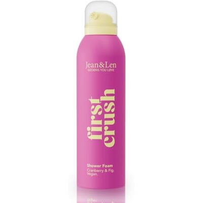 Jean & Len Shower Foam first crush, fluweelzacht doucheschuim met cranberry- en vijgenextract, voor een merkbaar zacht huidgevoel, ook geschikt voor het scheren van het lichaam, veganistisch, 200 ml Jean & Len Shower Foam first crush, fluweelzacht doucheschuim met cranberry- en vijgenextract, voor een merkbaar zacht huidgevoel, ook geschikt voor het scheren van het lichaam, veganistisch, 200 ml
