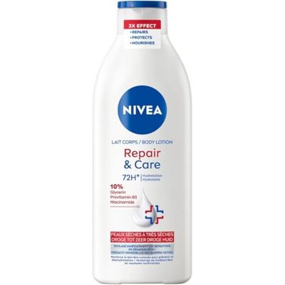 NIVEA Repair & Care Bodylotion Lotion voor Zeer Droge Huid 72u Hydraterende Serum met Niacinamide, Glycerine en Provitamine B5 Lichaamsverzorging 400 ml NIVEA Repair & Care Bodylotion Lotion voor Zeer Droge Huid 72u Hydraterende Serum met Niacinamide, Glycerine en Provitamine B5 Lichaamsverzorging 400 ml