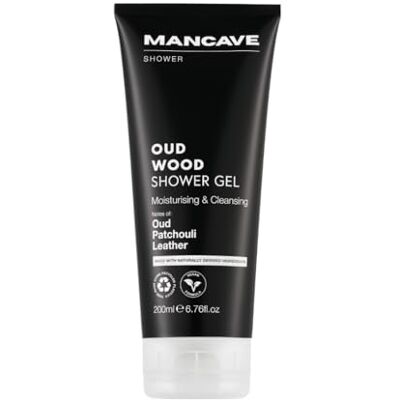 ManCave Oud Wood Douchegel 200ml – Premium Oud Patchouli Leren Geur – Hydraterende & Reinigende Douchegel voor Mannen – Sulfaatvrij, Veganistisch, Parabeenvrij, Dierproefvrij, Natuurlijke Ingrediënten ManCave Oud Wood Douchegel 200ml – Premium Oud Patchouli Leren Geur – Hydraterende & Reinigende Douchegel voor Mannen – Sulfaatvrij, Veganistisch, Parabeenvrij, Dierproefvrij, Natuurlijke Ingrediënten