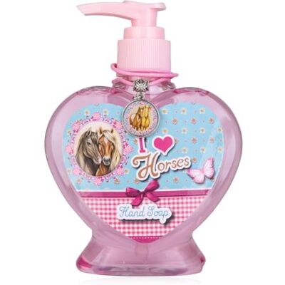accentra I Love Horses Handzeep voor kinderen, 200 ml romige zeep in roze pompdispenser met paarden/pony-motief, zachte reinigende handzeep met armband voor meisjes en paardenvrienden accentra I Love Horses Handzeep voor kinderen, 200 ml romige zeep in roze pompdispenser met paarden/pony-motief, zachte reinigende handzeep met armband voor meisjes en paardenvrienden