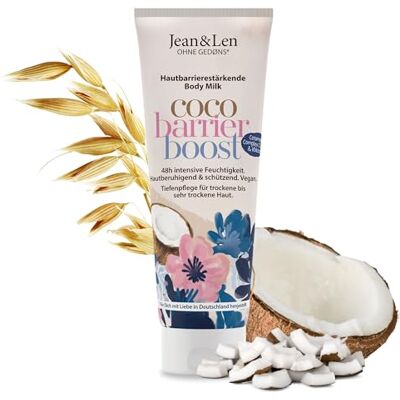Jean & Len Body Milk Ceramide Complex & kokosolie, 250 ml Huidbarrière-versterkende verzorgingsformule, kokosgeur, voor de droge tot zeer droge huid, zonder parabenen & siliconen Jean & Len Body Milk Ceramide Complex & kokosolie, 250 ml Huidbarrière-versterkende verzorgingsformule, kokosgeur, voor de droge tot zeer droge huid, zonder parabenen & siliconen