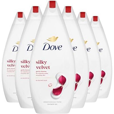 Dove Silky Velvet Douchegel, transformeert zelfs de meest droge huid 6 x 720 ml Voordeelverpakking Dove Silky Velvet Douchegel, transformeert zelfs de meest droge huid 6 x 720 ml Voordeelverpakking
