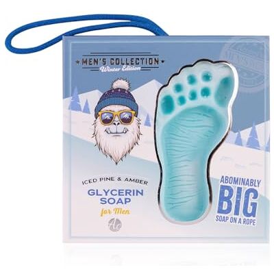 accentra zeep met Yeti-voetafdruk voor mannen HERENCOLLECTIE WINTEREDITIE met koord in blauw, incl. geschenkdoos, geur: Iced Pine & Amber, herencadeau Kerstmis accentra zeep met Yeti-voetafdruk voor mannen HERENCOLLECTIE WINTEREDITIE met koord in blauw, incl. geschenkdoos, geur: Iced Pine & Amber, herencadeau Kerstmis