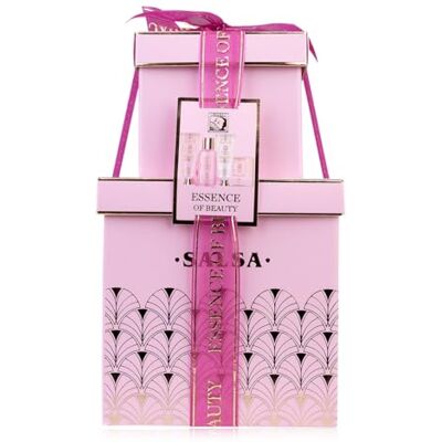 accentra Badset SALSA ESSENCE OF BEAUTY voor vrouwen, gel, bodylotion, scrub, zeep, spons, roos- en kersenbloesemgeur, geschenkdoos, luxe voor vrouwen accentra Badset SALSA ESSENCE OF BEAUTY voor vrouwen, gel, bodylotion, scrub, zeep, spons, roos- en kersenbloesemgeur, geschenkdoos, luxe voor vrouwen