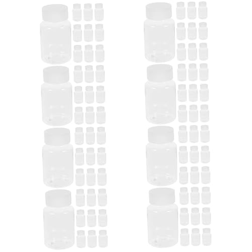 Healeved 80 Stuks Container Mini Stevige Container Fles Hervulbare Tablet Opslag Houder Toiletartikelen Vloeistof Container Flessen Leeg Met Doppen Make-Up Houder Reizen Met Deksel