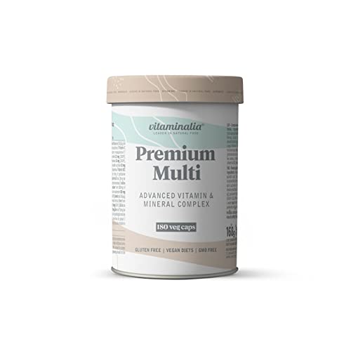 Vitaminalia Multivitaminen en mineralen voor alle vitaminen, 180 plantaardige capsules, alle vitaminen en mineralen, met ijzer en jodium, niet-GMO, veganistisch, glutenvrij, milieuvriendelijke