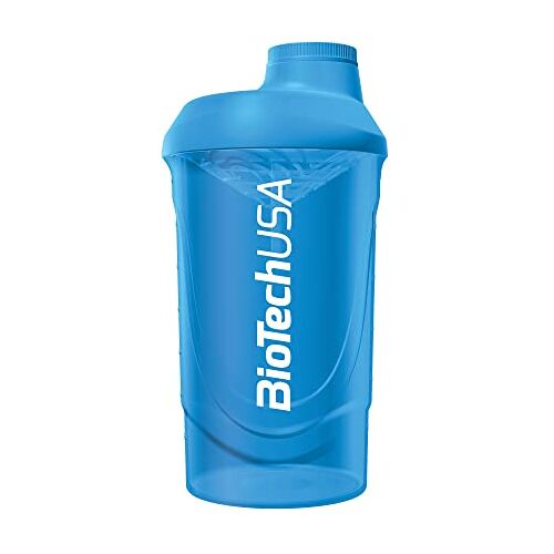 BioTechUSA Wave Shaker Roerfles, 100% lekvrij, verbeterde mix, duurzaam en veilig, eenvoudig te bedienen en te reinigen, 600 ml, blauw