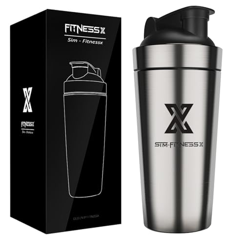 X SIM FITNESSX RVS Protein Shaker Fles  eiwitpoeder shaker 700ml