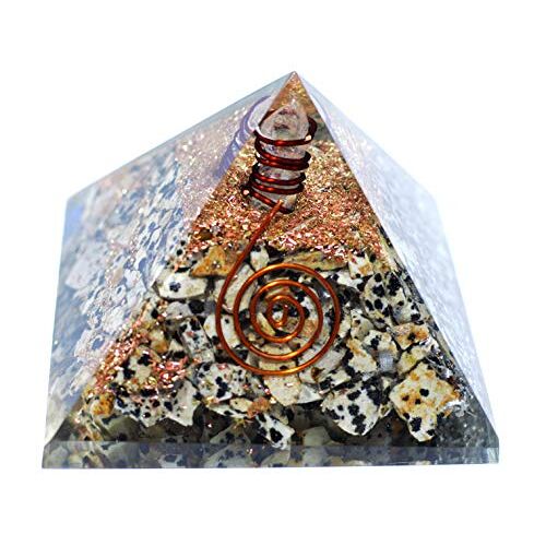 Blessfull Healing Reiki Healing Stone Fen Shui Gift Dalmatie Steen met Potlood Piramide Chakra Energie -Zegende Genezing