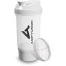 AMITYUNION Protein Shaker Wit 700 ml FYRA lekvrij BPA-vrij met poedervak ​​en zeef en schaal voor romige BCAA-shakes, shaker proteïne shake cups, proteïne shaker voor isolaten en wei-eiwit